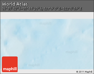 Physical 3D Map of the Area around 15° 58' 32" S, 121° 37' 30" E