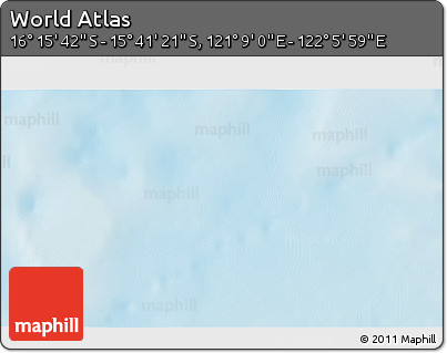 Physical 3D Map of the Area around 15° 58' 32" S, 121° 37' 30" E
