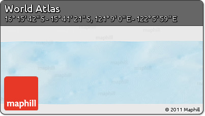 Physical Panoramic Map of the Area around 15° 58' 32" S, 121° 37' 30" E