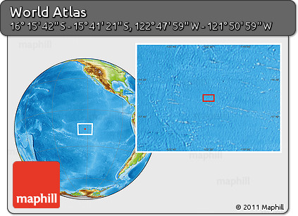 Physical Location Map of the Area around 15° 58' 32" S, 122° 19' 29" W