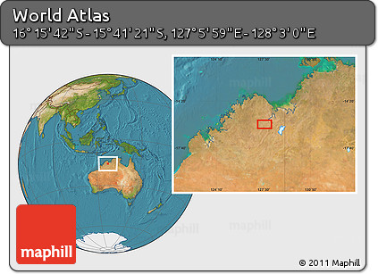 Satellite Location Map of the Area around 15° 58' 32" S, 127° 34' 30" E