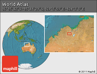 Satellite Location Map of the Area around 15° 58' 32" S, 127° 34' 30" E