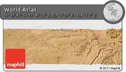 Satellite Panoramic Map of the Area around 15° 58' 32" S, 127° 34' 30" E