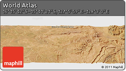 Satellite Panoramic Map of the Area around 15° 58' 32" S, 127° 34' 30" E