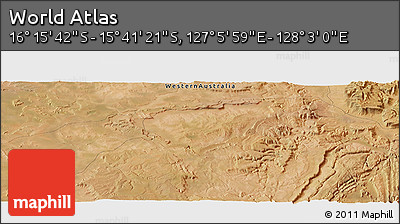 Satellite Panoramic Map of the Area around 15° 58' 32" S, 127° 34' 30" E