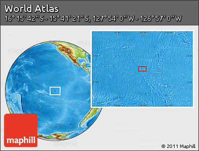 Physical Location Map of the Area around 15° 58' 32" S, 127° 25' 30" W