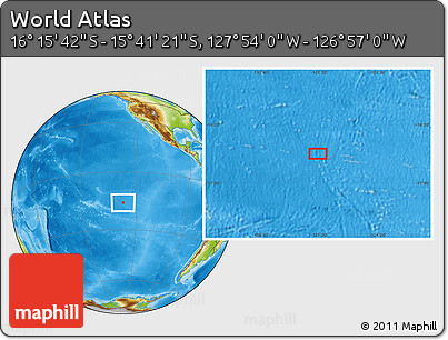 Physical Location Map of the Area around 15° 58' 32" S, 127° 25' 30" W