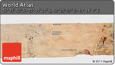 Satellite Panoramic Map of the Area around 15° 58' 32" S, 12° 49' 29" E