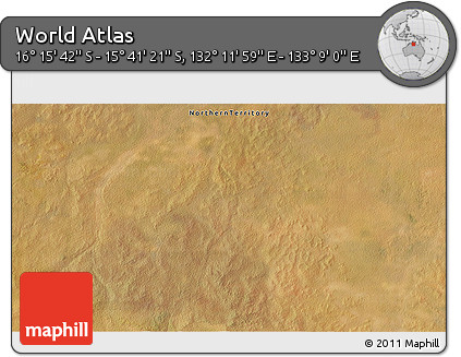 Satellite 3D Map of the Area around 15° 58' 32" S, 132° 40' 30" E