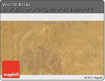 Satellite 3D Map of the Area around 15° 58' 32" S, 132° 40' 30" E