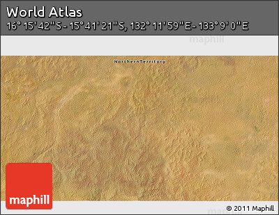 Satellite 3D Map of the Area around 15° 58' 32" S, 132° 40' 30" E