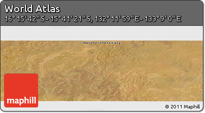 Satellite Panoramic Map of the Area around 15° 58' 32" S, 132° 40' 30" E