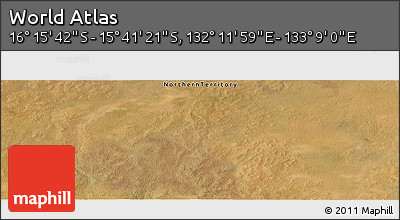 Satellite Panoramic Map of the Area around 15° 58' 32" S, 132° 40' 30" E