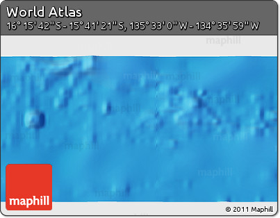 Physical 3D Map of the Area around 15° 58' 32" S, 135° 4' 29" W