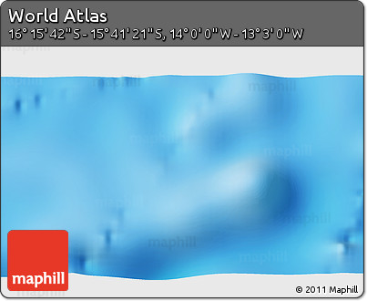 Physical 3D Map of the Area around 15° 58' 32" S, 13° 31' 30" W