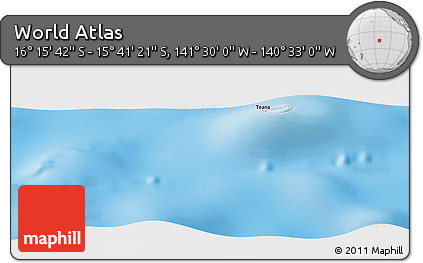 Shaded Relief Panoramic Map of the Area around 15° 58' 32" S, 141° 1' 30" W