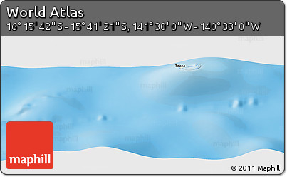 Shaded Relief Panoramic Map of the Area around 15° 58' 32" S, 141° 1' 30" W