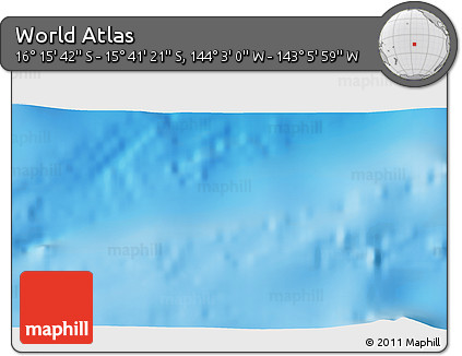 Physical 3D Map of the Area around 15° 58' 32" S, 143° 34' 29" W