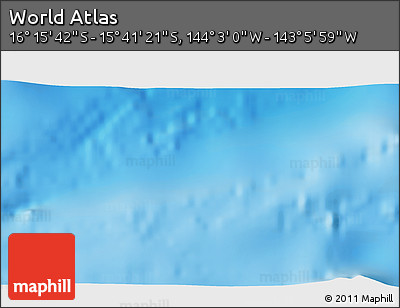 Physical 3D Map of the Area around 15° 58' 32" S, 143° 34' 29" W