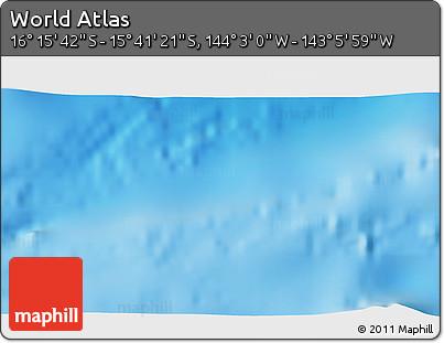 Physical 3D Map of the Area around 15° 58' 32" S, 143° 34' 29" W