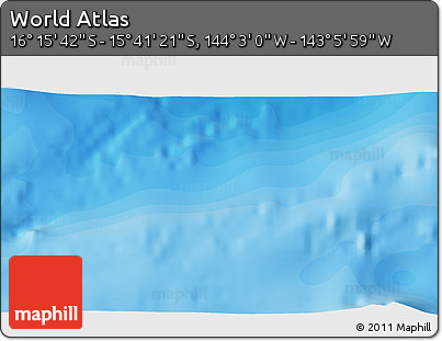 Political 3D Map of the Area around 15° 58' 32" S, 143° 34' 29" W