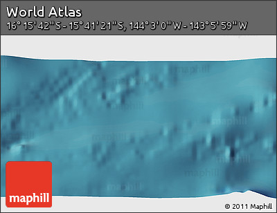 Satellite 3D Map of the Area around 15° 58' 32" S, 143° 34' 29" W
