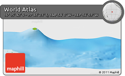 Physical Panoramic Map of the Area around 15° 58' 32" S, 144° 25' 30" W