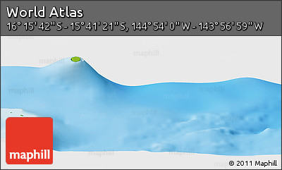 Physical Panoramic Map of the Area around 15° 58' 32" S, 144° 25' 30" W