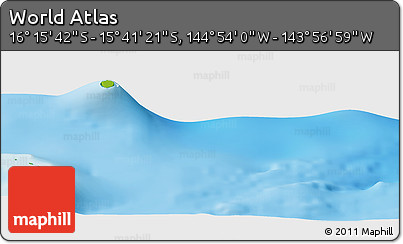 Physical Panoramic Map of the Area around 15° 58' 32" S, 144° 25' 30" W