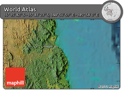 Satellite Map of the Area around 15° 58' 32" S, 145° 25' 30" E