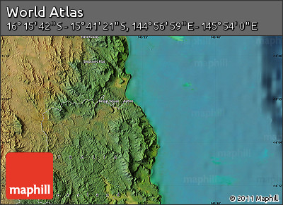 Satellite Map of the Area around 15° 58' 32" S, 145° 25' 30" E