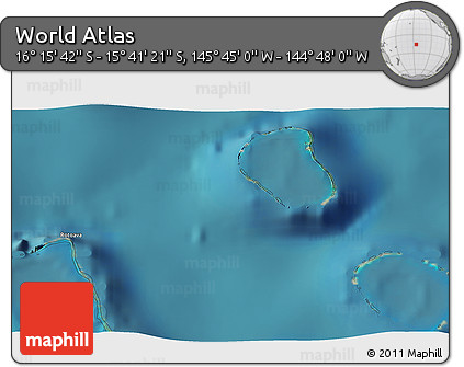Satellite 3D Map of the Area around 15° 58' 32" S, 145° 16' 30" W