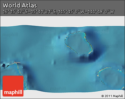 Satellite 3D Map of the Area around 15° 58' 32" S, 145° 16' 30" W