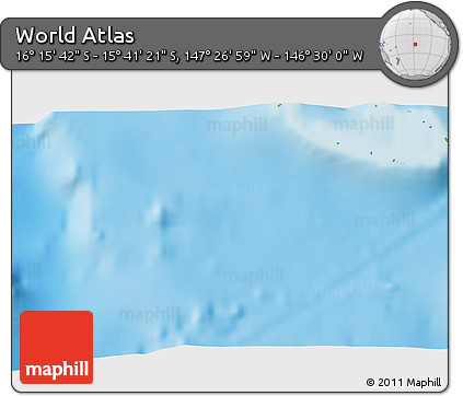 Physical 3D Map of the Area around 15° 58' 32" S, 146° 58' 29" W