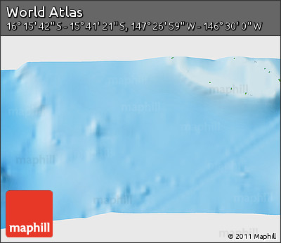 Physical 3D Map of the Area around 15° 58' 32" S, 146° 58' 29" W
