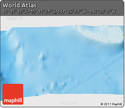 Physical 3D Map of the Area around 15° 58' 32" S, 146° 58' 29" W