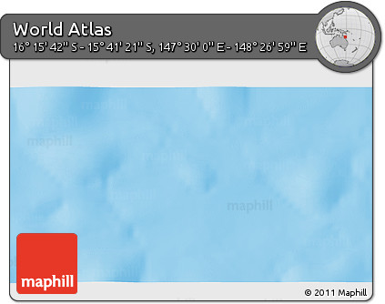 Physical 3D Map of the Area around 15° 58' 32" S, 147° 58' 29" E