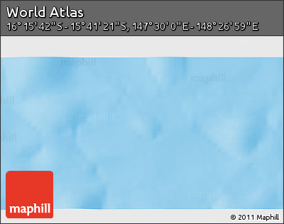 Physical 3D Map of the Area around 15° 58' 32" S, 147° 58' 29" E