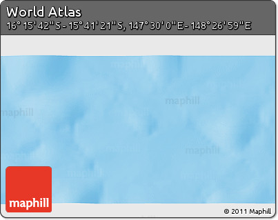 Physical 3D Map of the Area around 15° 58' 32" S, 147° 58' 29" E