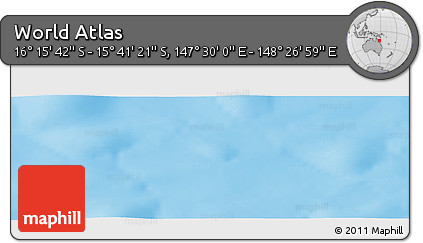 Physical Panoramic Map of the Area around 15° 58' 32" S, 147° 58' 29" E