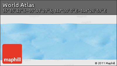Physical Panoramic Map of the Area around 15° 58' 32" S, 147° 58' 29" E