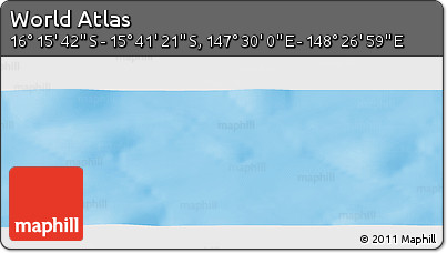 Physical Panoramic Map of the Area around 15° 58' 32" S, 147° 58' 29" E