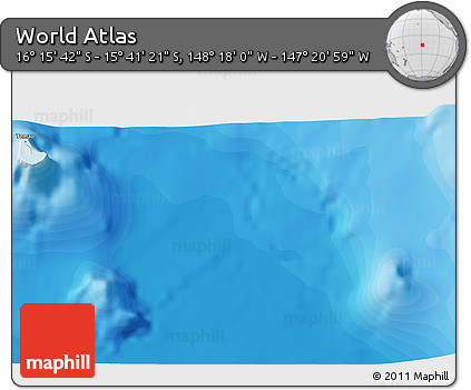 Political 3D Map of the Area around 15° 58' 32" S, 147° 49' 29" W