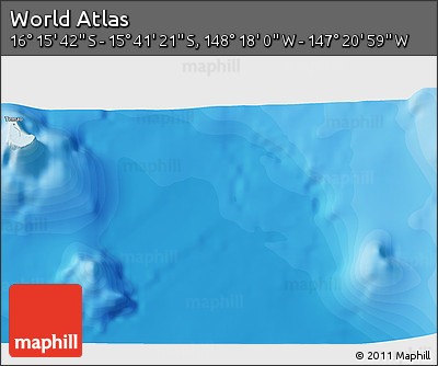 Political 3D Map of the Area around 15° 58' 32" S, 147° 49' 29" W