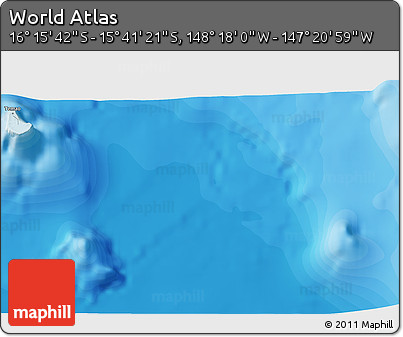 Political 3D Map of the Area around 15° 58' 32" S, 147° 49' 29" W