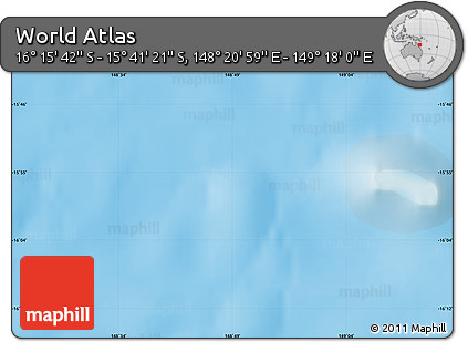 Physical Map of the Area around 15° 58' 32" S, 148° 49' 29" E