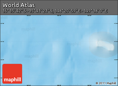 Physical Map of the Area around 15° 58' 32" S, 148° 49' 29" E