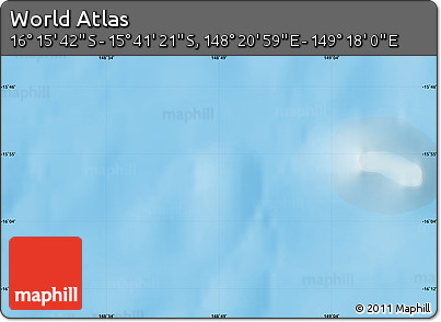 Physical Map of the Area around 15° 58' 32" S, 148° 49' 29" E