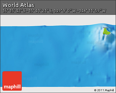 Physical 3D Map of the Area around 15° 58' 32" S, 148° 40' 30" W