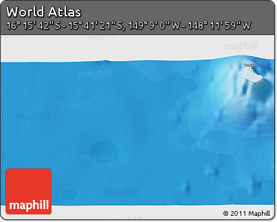 Political 3D Map of the Area around 15° 58' 32" S, 148° 40' 30" W